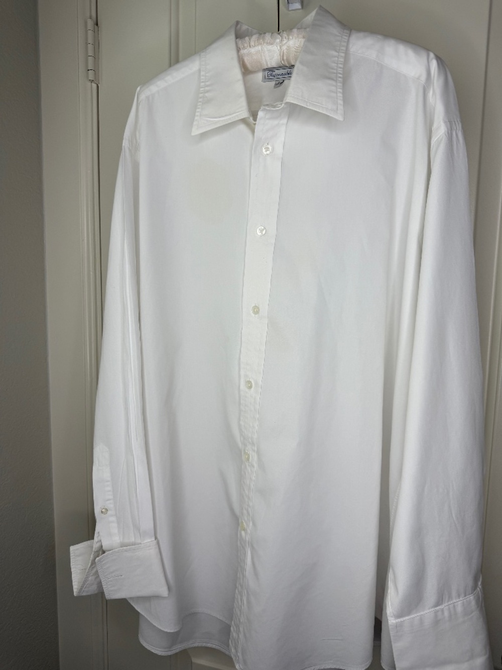 Façonnable White 100% Cotton Long Sleeve Dress Shirt Size 18L